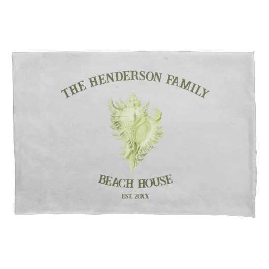 Green Conch Shell Pillow Hoesje Kussensloop (Voorkant)