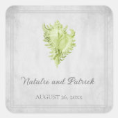 Green Conch Shell Wedding Stickers (Voorkant)