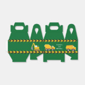 Green Construction Trucks Kids Verjaardagsfeest Bedankdoosjes (Uitgevouwen)