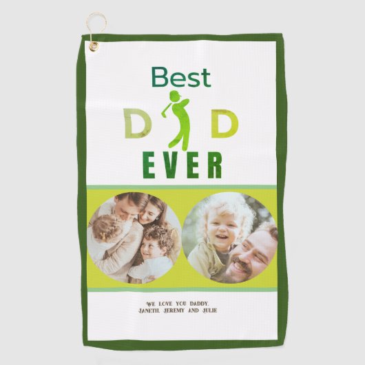 Green Cool Foto Golfer Best Pap Ever Fathers Day Golfhanddoek (Voorkant)