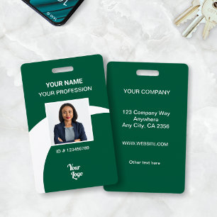 Green Corporate Medewerker Foto ID Beveiligingsbad Badge