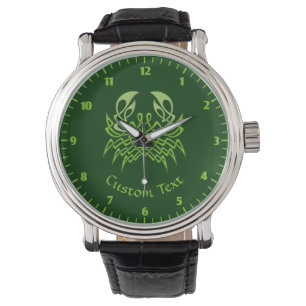 Green Crab Celtic Knot Horloge