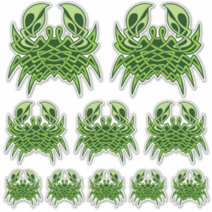 Green Crab Celtic Knot Sticker Set