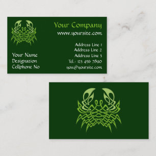 Green Crab Celtic Knot Visitekaartje
