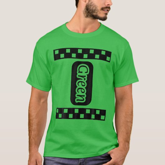Green Crayon Halloween Crayon Costume Couple T-shirt (Voorkant)