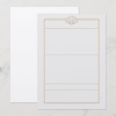 Green & cream Art Deco Style Wedding Invitation Kaart (Voorkant / Achterkant)