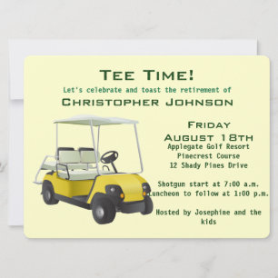 Green Cream Golf Panier Retraite Party Invitation