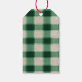Green Cream Plaid Cadeaulabel (Achterkant)