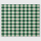Green Cream Plaid Cadeaupapier (Vlak)