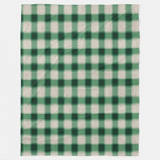 Green Cream Plaid Fleece Deken (Voorkant)