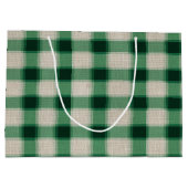 Green Cream Plaid Groot Cadeauzakje (Achterkant)