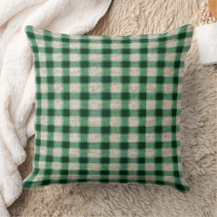 Green Cream Plaid Kussen