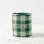 Green Cream Plaid Mok (Midden)