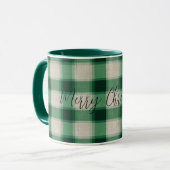 Green Cream Plaid Mok (Voorkant links)