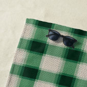 Green Cream Plaid Strandlaken (In situ)