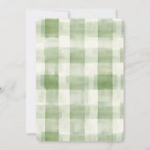 Green Cream Plaid Stripes Verjaardag Kaart (Achterkant)