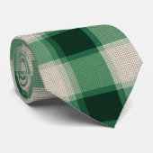Green Cream Plaid Stropdas (Opgerold)