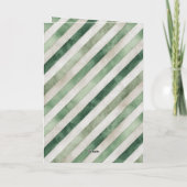 Green Cream Stripes Christmas Tree Kaart (Achterkant)