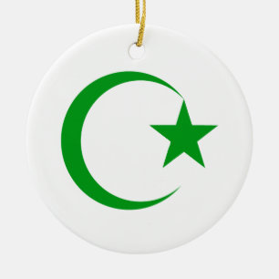Green Crescent & Star.png Keramisch Ornament
