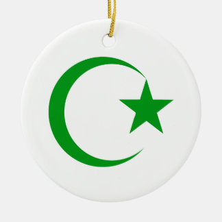 Green Crescent & Star.png Keramisch Ornament