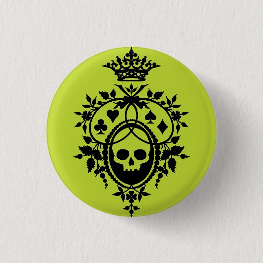 Green Crest met Skull en Cardsuit Button (Voorkant)