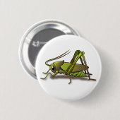 Green Cricket Insect Ronde Button 5,7 Cm (Voorkant /achterkant)