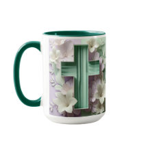 Green Cross Floral Mok ai design