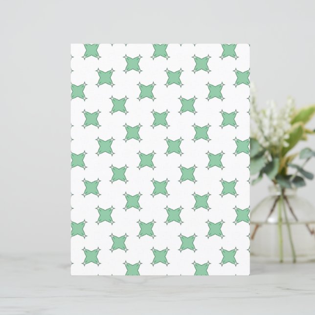 Green Cross star on White Scrapbook Paper (Staand voorkant)
