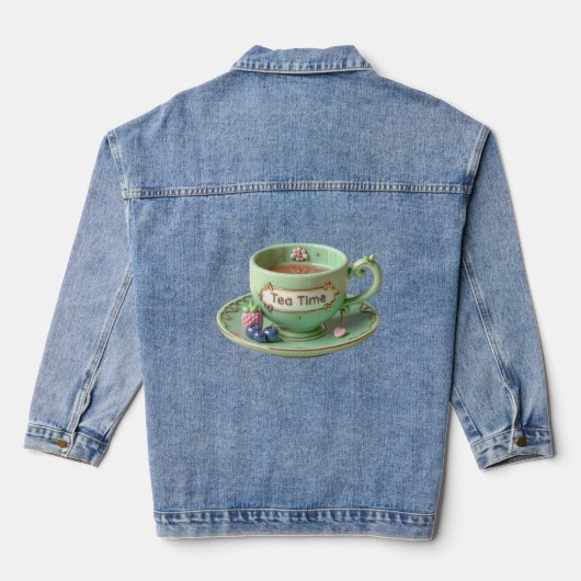 Green Cup, Raspberry en Blueberry Denim Jacket (Achterkant)