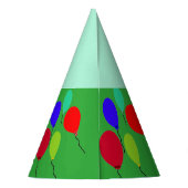 Green Cupcake Balloons Birthday Petten Feesthoedjes (Achterkant)