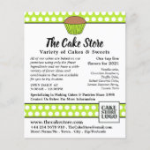 Green Cupcake & Polka Dot, Cake Store Advertising Flyer (Voorkant)