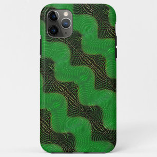 Green curve and clear points on dark background iPhone 11 pro max hoesje