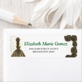 Green Custom Quinceañera Address Label (Insitu)