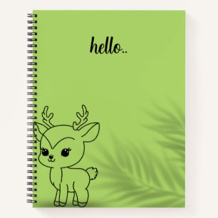 Green Cute Deer Carnet - Logo de la marque Doedazz