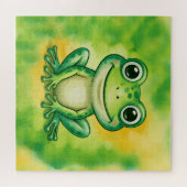 Green cute frog legpuzzel (Horizontaal)