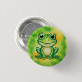 Green cute frog ronde button 3,2 cm (Voorkant /achterkant)