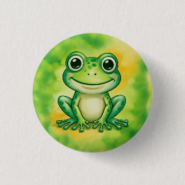 Green cute frog ronde button 3,2 cm