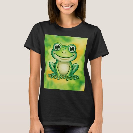 Green cute frog t-shirt (Voorkant)