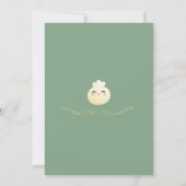 Green Cute Little Dumpling Baby shower Invitation (Dos)