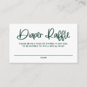 Green Cute Modern Calligraphy Diaper Raffle Game Informatiekaartje (Voorkant)