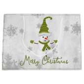 Green Cute Snowman Vacances Sac cadeau (Devant)