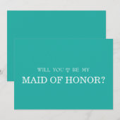 Green Cute wordt mijn bruidsmeisje Kaart (Voorkant / Achterkant)