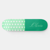 Green-cyan Poka Dot Skateboard (Horizontaal)