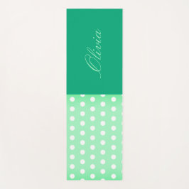 Green-cyan Poka Dot Yogamat