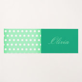 Green-cyan Poka Dot Yogamat (Voorkant (horizontaal))