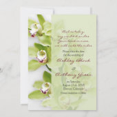 Green Cymbidium Orchid Photo Wedding Save the Date (Achterkant)