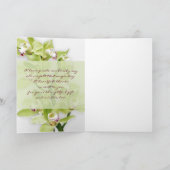 Green Cymbidium Orchid Weddenschap Hartelijk dank Bedankkaart (Binnen)