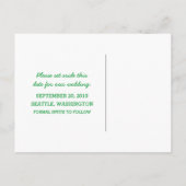 Green D20 Dice Enregistrer la carte postale Date (Dos)