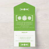 Green D20 Dice Gamer All in One Wedding Invitation (À l'intérieur)