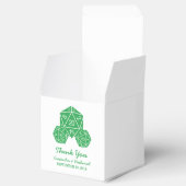 Green D20 Dice Wedding Favor Boxes Bedankdoosjes (Geopend)